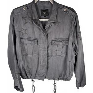RAILS Star Embroidered Military Jacket |Linen Rowen| Boho Streetwear | S